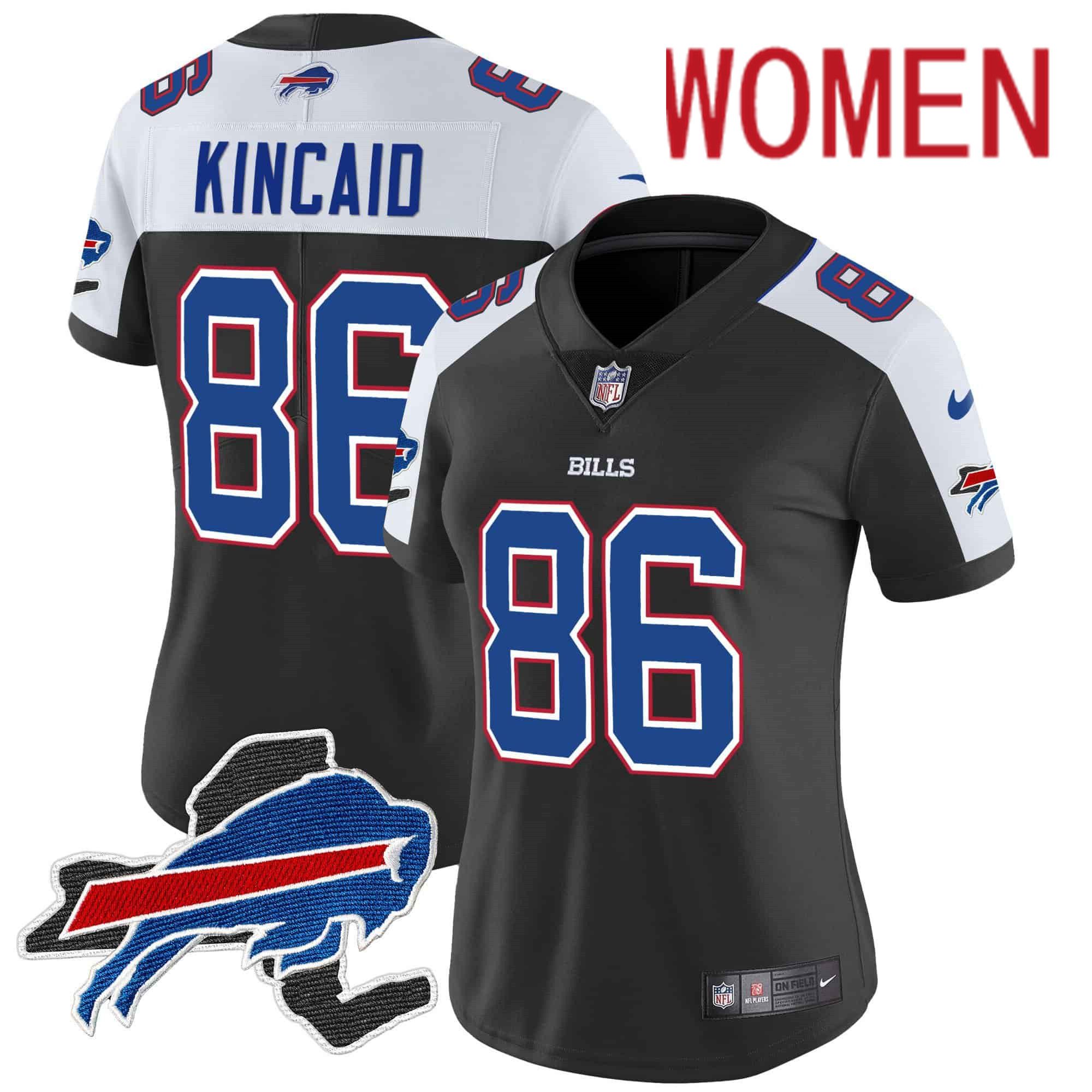 Women Buffalo Bills #86 Kincaid Black 2024 Nike Patch Vapor Limited NFL Jersey